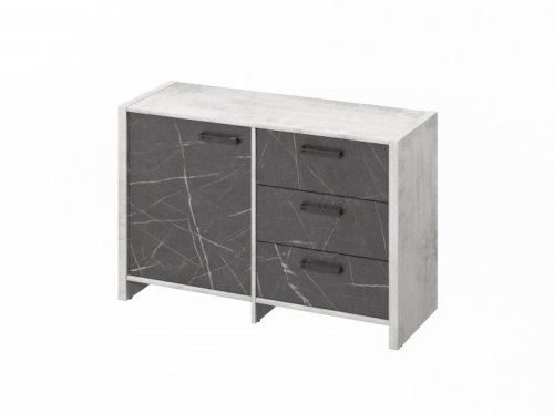 Тумба двухсекционная FB-12-01.G Хромикс белый/Камень Пьетра Гриджиа черный Тумба двухсекционная FB-12-01.G Хромикс белый/Камень Пьетра Гриджиа черный