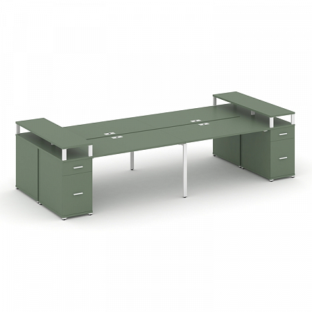 Бенч-система на 4 места с 2 опорными тумбами Concept CN.DRS-448