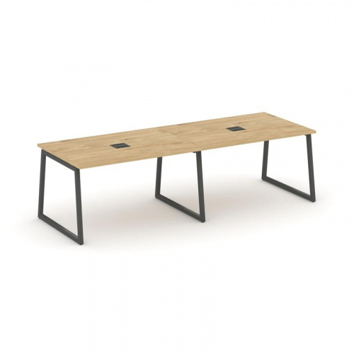 Style Project Стол переговорный SN-4T1.SPRG-014 Акация Лорка/Металл Антрацит/Заглушка Металл Антраци фото 5