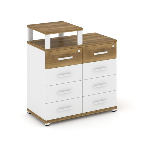 Тумба приставная c 8 ящиками и надставкой Concept CN.TSP-014 W