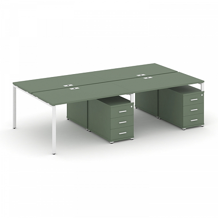 Бенч-система на 4 места с 2 опорными тумбами Concept CN.DRS-317