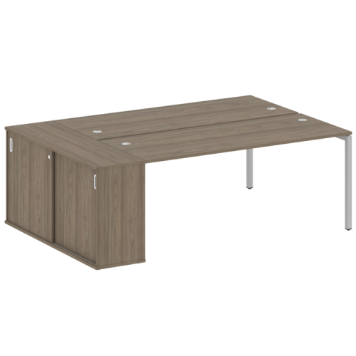 Бенч-система с шкафом-купе на П-обр. м/к Metal System Quattro 40БП.РС-СШК-1.5 фото 3