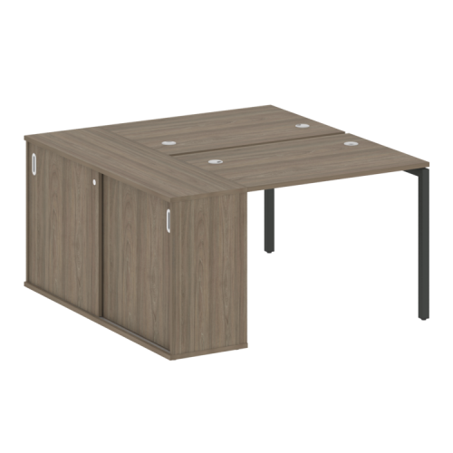 Бенч-система с шкафом-купе на П-обр. м/к Metal System Quattro 40БП.РС-СШК-1.1