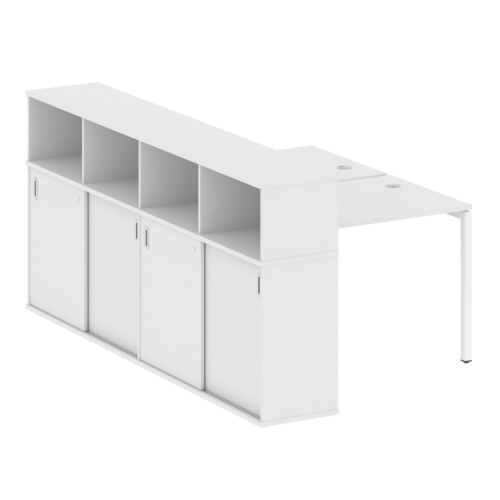 Бенч-система с шкафом-купе на П-обр. м/к Metal System Quattro 40БП.РС-СШК-4.1 фото 12