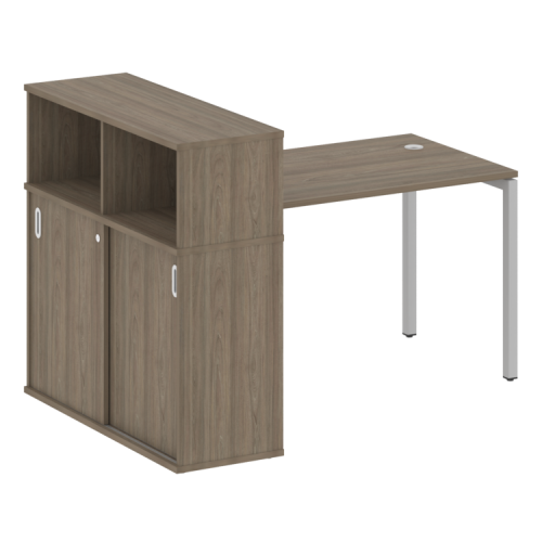 Стол офисный с шкафом-купе на П-обр. м/к Metal System Quattro 40БП.РС-СШК-3.2 фото 3