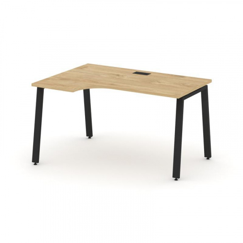 Style Project Стол рабочий эргоном. SN-6A.SPA-012(L) Антрацит/Металл Белый 1580*700/980*750