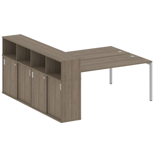 Бенч-система с шкафом-купе на П-обр. м/к Metal System Quattro 40БП.РС-СШК-4.5 фото 3