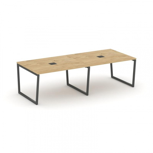 Style Project Стол переговорный SN-4T2.SPRG-043 Акация Лорка/Металл Антрацит/Заглушка Металл Антраци фото 22