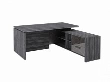 Стол с опорной тумбой FB-117R.GG Древесина Графит/Камень Пьетра Гриджиа черный