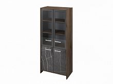 Шкаф для документов FI-671.G Орех Пацифик Табак/Камень Пьетра Гриджиа черный