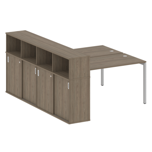 Бенч-система с шкафом-купе на П-обр. м/к Metal System Quattro 40БП.РС-СШК-4.3 фото 3