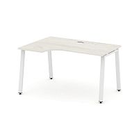 Style Project Стол рабочий эргоном. SN-6A.SPA-002(L) Дуб Наварра/Металл Белый 1580*600/980*750