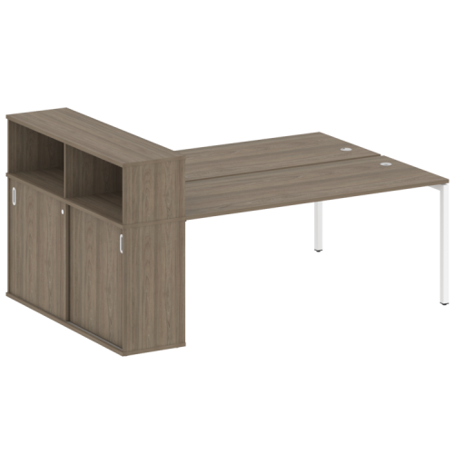 Бенч-система с шкафом-купе на П-обр. м/к Metal System Quattro 40БП.РС-СШК-2.5 фото 2