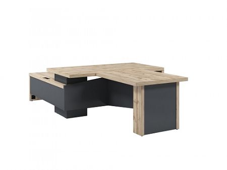 Стол руководителя с опорной тумбой Т-818.1000ПР с брифингом и блоком розеток