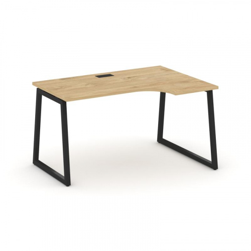 Style Project Стол рабочий эргоном. SN-4T1.SPA-002(R) Акация Лорка/Металл Антрацит/Заглушка Пластик