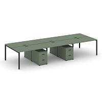 Бенч-система на 6 мест с 2 опорными тумбами Concept CN.DRS-345