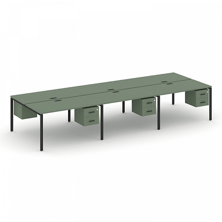 Бенч-система на 6 мест с подвесными тумбами Concept CN.DRS-156