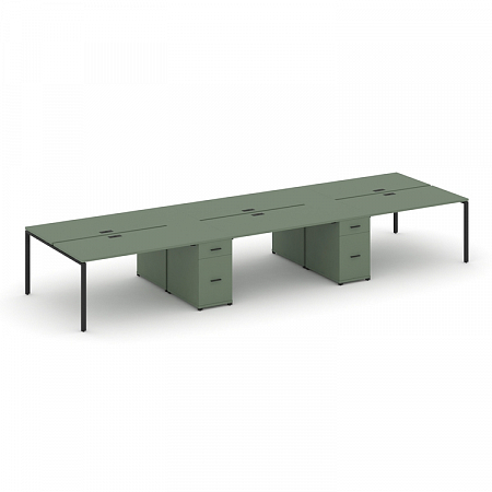 Бенч-система на 6 мест с 2 опорными тумбами Concept CN.DRS-456