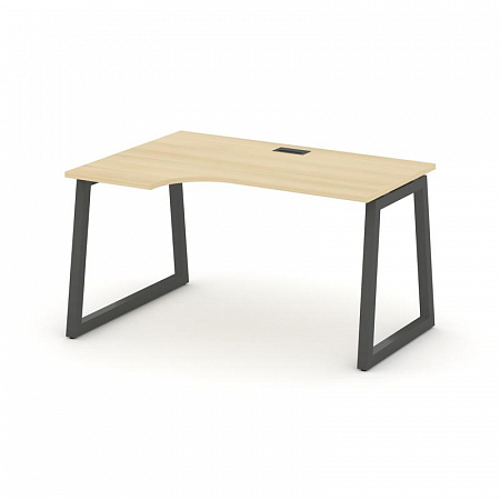 Style Project Стол рабочий эргоном. SN-5T1.SPA-021(L) Акация Лорка/Металл Антрацит/Заглушка Пластик