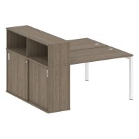 Бенч-система с шкафом-купе на П-обр. м/к Metal System Quattro 50БП.РС-СШК-2.2